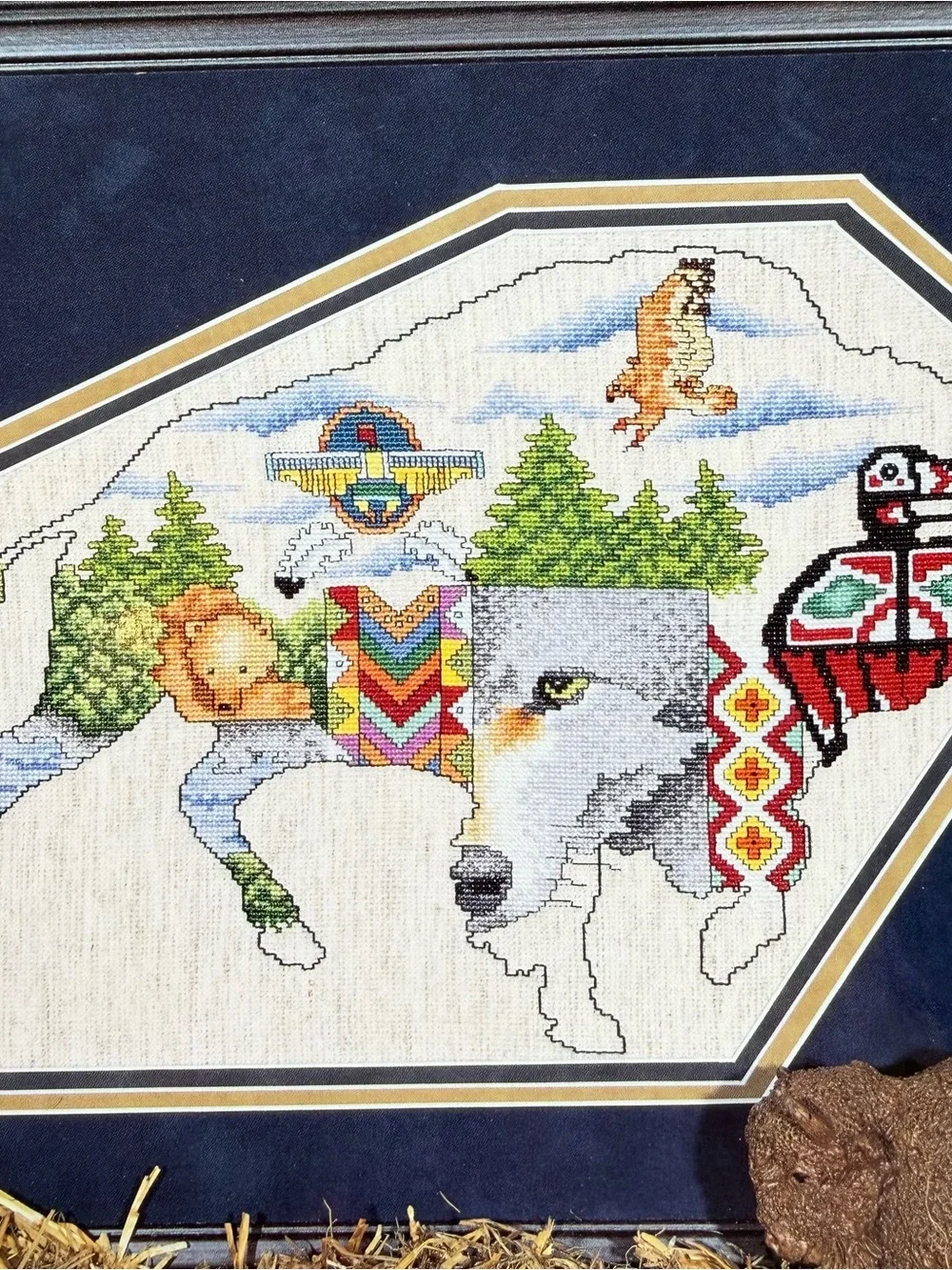 Cross stitch Patterns Pegasus Originals Spirit Of Nature Series Buffalo And Bear